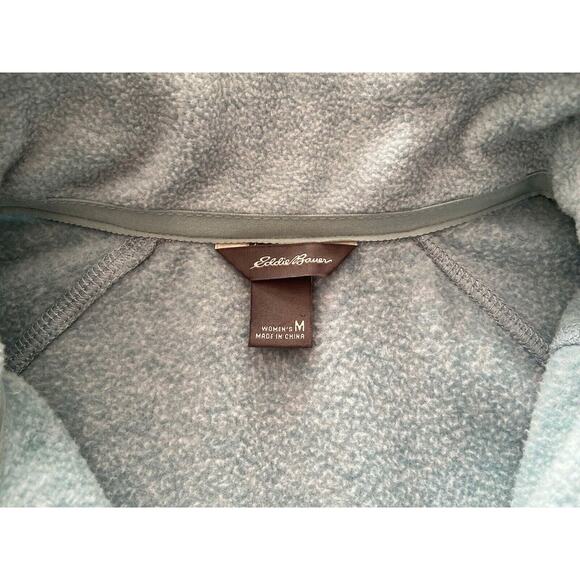 EDDIE BAUER Light Blue 1/4 Zip Fleece Pullover Sweater Ladies sz M - Picture 4 of 9